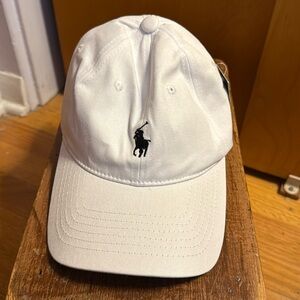 Polo by Ralph Lauren White Chino Fabric Baseball Cap Hat NWT